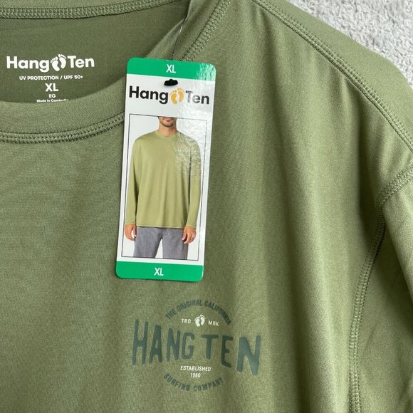 NEW Hang Ten Men's XL UV Protection Long Sleeve Shirt Green - Picture 8 of 9
